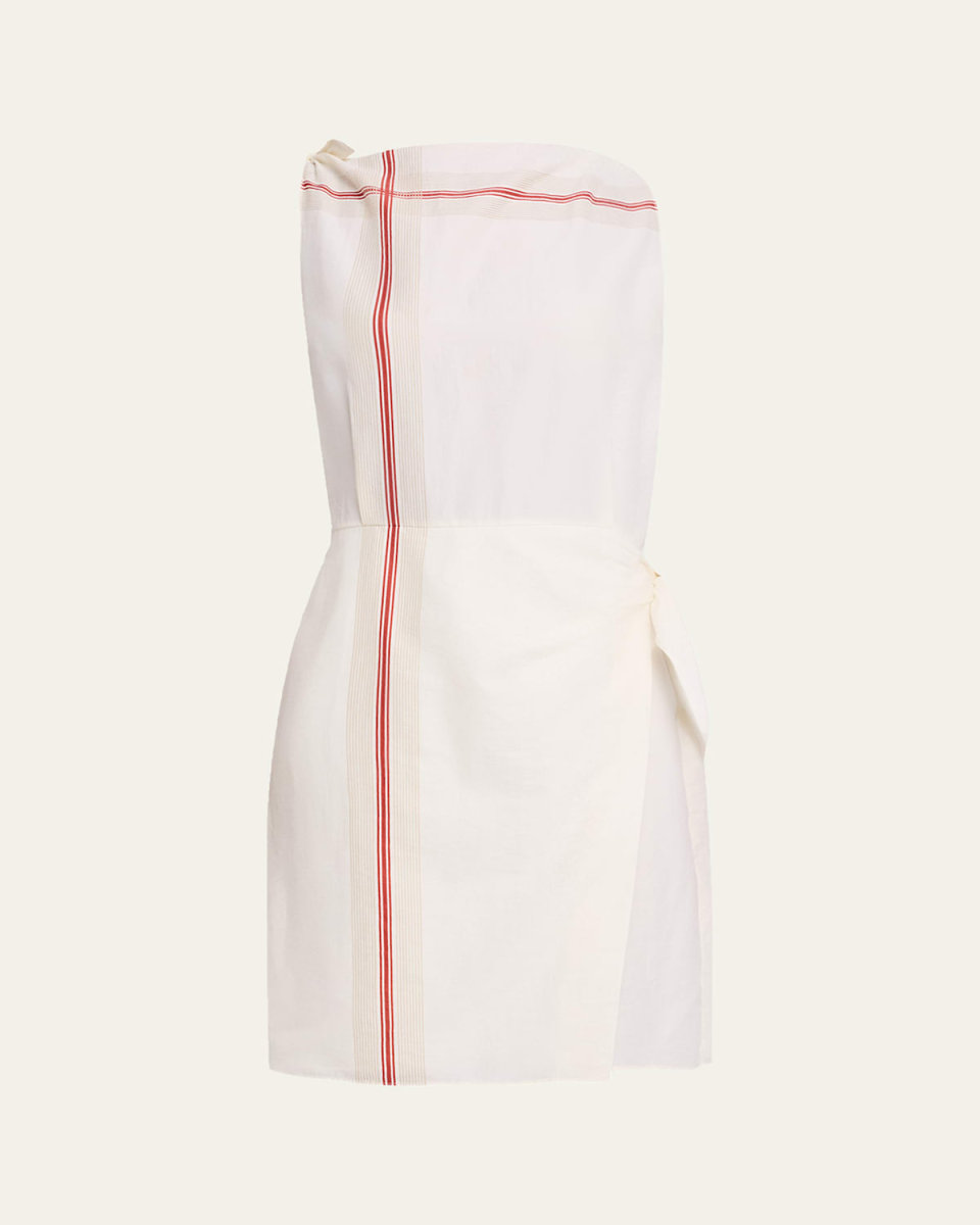 Stripe Handkerchief Wrap Dress